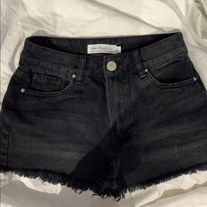 black denim shorts